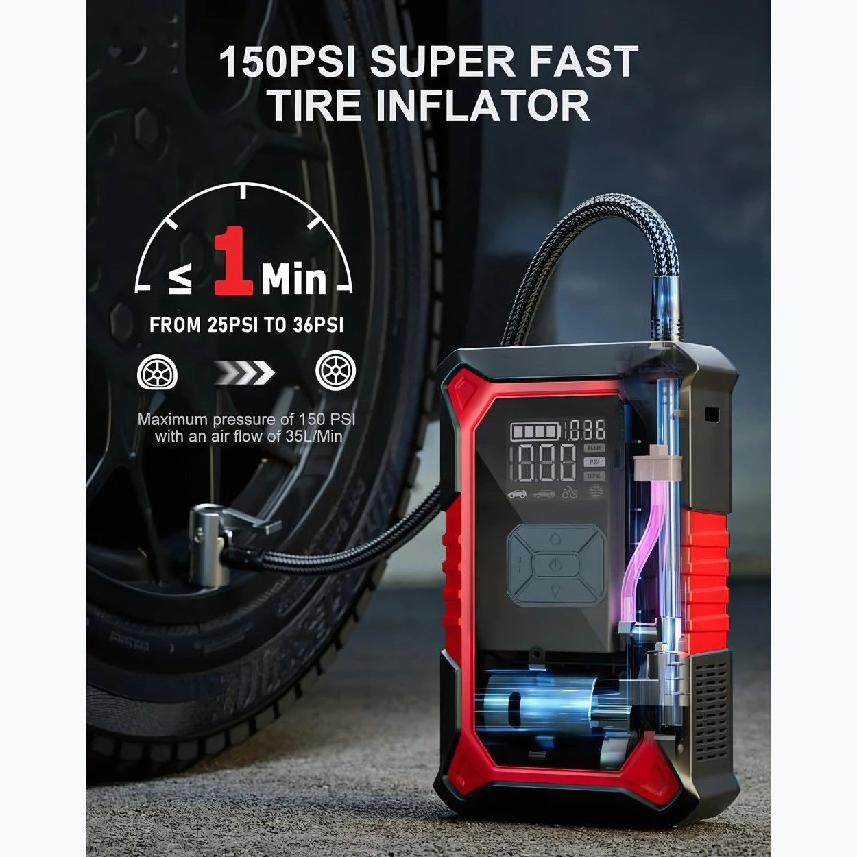 ROADVERGE Portable Jump Starter & Air Compressor